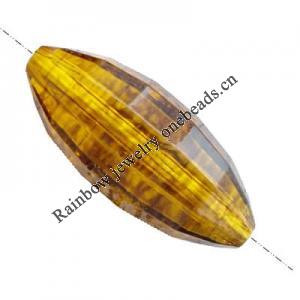 Imitate Amber Beads, Faceted Horse eye, 29x12mm, Hole:Approx 1mm, Sold by KG