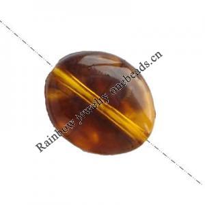 Imitate Amber Beads, Flat oval, 13x10x4mm, Hole:Approx 1mm, Sold by KG