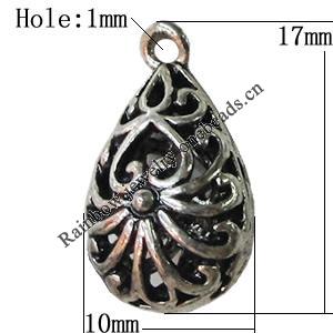 Copper Pendant Jewelry Findings Lead-free, Teardrop 17x10mm Hole:1mm Sold by Bag	