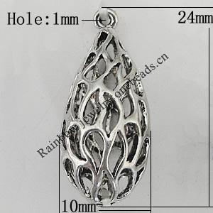 Copper Pendant Jewelry Findings Lead-free, Teardrop 24x10mm Hole:1mm Sold by Bag	