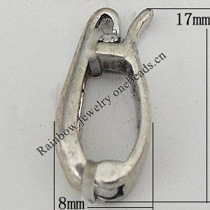 Copper Clasps Jewelry Findings Lead-free, 17x8mm, Sold by Bag