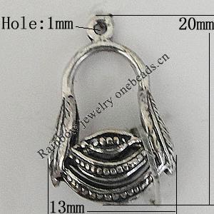 Copper Pendant Jewelry Findings Lead-free, 20x13mm Hole:1mm, Sold by Bag	