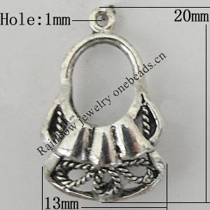Copper Pendant Jewelry Findings Lead-free, 20x13mm Hole:1mm, Sold by Bag	