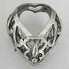 Copper Pendant Jewelry Findings Lead-free, Heart 20x17mm Hole:4.5x2.5mm, Sold by Bag	