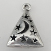 Copper Pendant Jewelry Findings Lead-free, Triangle 20x15mm Hole:2mm, Sold by Bag	