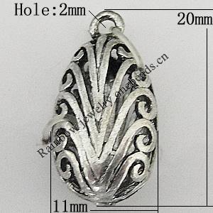 Copper Pendant Jewelry Findings Lead-free, Oval 20x11mm Hole:2mm, Sold by Bag	