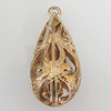 Copper Pendant Jewelry Findings Lead-free, Teardrop 23x11mm Hole:1.5mm, Sold by Bag	