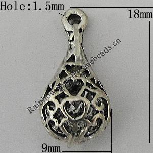 Copper Pendant Jewelry Findings Lead-free, 18x9mm Hole:1.5mm, Sold by Bag	