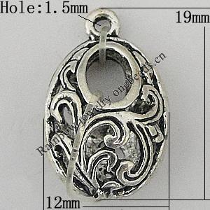 Copper Pendant Jewelry Findings Lead-free, 19x12mm Hole:1.5mm, Sold by Bag	