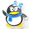 Handmade Painted Acrylic Pendant, Penguin, 66x68x6mm, Sold by PC