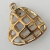 Copper Pendant Jewelry Findings Lead-free, Heart 15x13mm Hole:1.5mm, Sold by Bag