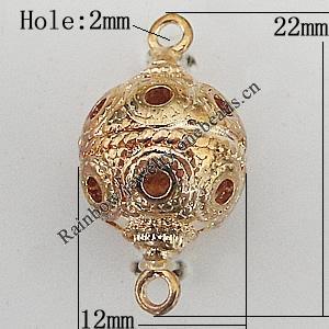 Copper Connectors Jewelry Findings Lead-free, 22x12mm Hole:2mm, Sold by Bag