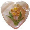 Natural Shell Pendant with Inner Flower, Heart, 25mm, Hole:Approx 2mm, Sold by PC