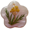 Natural Shell Pendant with Inner Flower, Flower, 25mm, Hole:Approx 2mm, Sold by PC