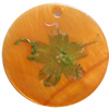 Natural Shell Pendant with Inner Flower, Flat Round, 30mm, Hole:Approx 2mm, Sold by PC