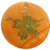 Natural Shell Pendant with Inner Flower, Flat Round, 30mm, Hole:Approx 2mm, Sold by PC