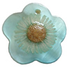 Natural Shell Pendant with Inner Flower, Flower, 30mm, Hole:Approx 2mm, Sold by PC