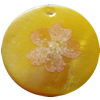 Natural Shell Pendant with Inner Flower, Flat Round, 30mm, Hole:Approx 2mm, Sold by PC