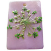 Natural Shell Pendant with Inner Flower, Rectangle, 22x30mm, Hole:Approx 2mm, Sold by PC