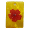 Natural Shell Pendant with Inner Flower, Rectangle, 22x30mm, Hole:Approx 2mm, Sold by PC