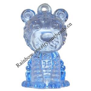 Transparent Acrylic Pendant, Animal, 42x23mm, Hole:Approx 2mm, Sold by Bag 
