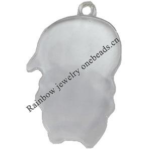 Transparent Acrylic Pendant, 34x56mm, Hole:Approx 2mm, Sold by Bag 