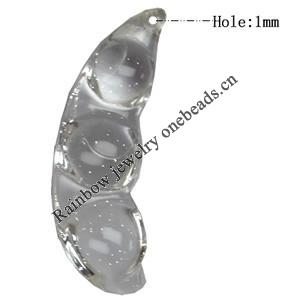 Transparent Acrylic Pendant, 13x46mm, Hole:Approx 1mm, Sold by Bag
