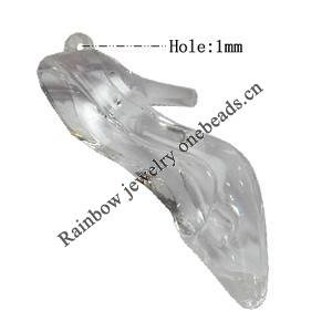 Transparent Acrylic Pendant, 23x50mm, Hole:Approx 2mm, Sold by Bag