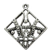 Pendant Zinc Alloy Jewelry Findings Lead-free, Diamond 31x27mm Hole:2mm, Sold by Bag