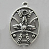 Pendant Zinc Alloy Jewelry Findings Lead-free, Flat Oval 29x19mm Hole:2mm, Sold by Bag