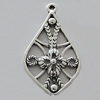 Pendant Zinc Alloy Jewelry Findings Lead-free, 36x20mm Hole:2mm, Sold by Bag