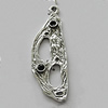 Pendant Zinc Alloy Jewelry Findings Lead-free, 43x14mm Hole:2mm, Sold by Bag