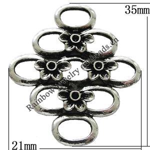 Pendant Zinc Alloy Jewelry Findings Lead-free, Diamond 35x21mm, Sold by Bag