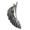 Pendant Zinc Alloy Jewelry Findings Lead-free, Leaf 45x20m Hole:2mm, Sold by Bag