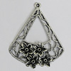Pendant Zinc Alloy Jewelry Findings Lead-free, 43x37mm Hole:2mm, Sold by Bag