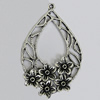 Pendant Zinc Alloy Jewelry Findings Lead-free, 49x31mm Hole:2mm, Sold by Bag