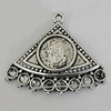 Zinc Alloy Cabochon Settings, Triangle 31x27mm Hole:2mm, Sold by bag