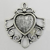 Zinc Alloy Cabochon Settings, 30x27mm, Sold by bag