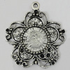 Zinc Alloy Cabochon Settings, Flower 35x21mm Hole:2mm, Sold by bag