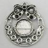 Zinc Alloy Cabochon Settings, 30x26mm Hole:2mm, Sold by bag