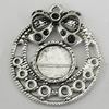 Zinc Alloy Cabochon Settings, 30x26mm Hole:2mm, Sold by bag