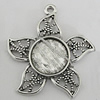 Zinc Alloy Cabochon Settings, Flower 34x30mm Hole:2mm, Sold by bag