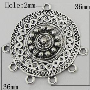 Connectors Zinc Alloy Jewelry Findings Lead-free, 36x36mm Hole:2mm, Sold by Bag