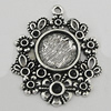 Zinc Alloy Cabochon Settings, 34x28mm Hole:2mm, Sold by Bag
