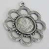 Zinc Alloy Cabochon Settings, Flower 33x30mm Hole:2mm, Sold by Bag