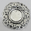 Zinc Alloy Cabochon Settings, 33mm Hole:2mm, Sold by Bag