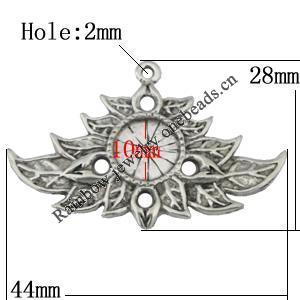 Zinc Alloy Cabochon Settings, 44x28mm Hole:2mm, Sold by Bag