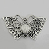 Zinc Alloy Cabochon Settings, Butterfly 52x29mm Hole:2mm, Sold by Bag