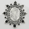 Zinc Alloy Cabochon Settings, 45x39mm Hole:2mm, Sold by Bag