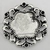 Zinc Alloy Cabochon Settings, Flower 38x36mm Hole:2mm, Sold by Bag